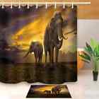 Evening Elephant Waterproof Bath Polyester Shower Curtain Liner Water Resistant