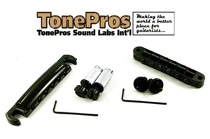 Tone Pros Nashville style Bridge/Tailpiece Set LPM04/B Black Finish - Picture 1 of 1