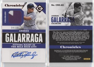 2017 Panini Chronicles Signature Swatches Red /10 Andres Galarraga #CSS-AG Auto