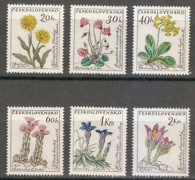 Checoslovaquia 1960 MNH Mi 1234-1239 Sc 1013-1018 Flores ** Foto 1 de 2