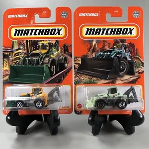 2021 Matchbox MBX BACKHOE with Front Loader Moving Part Lot of 2 1:64 Scale - Picture 1 of 12