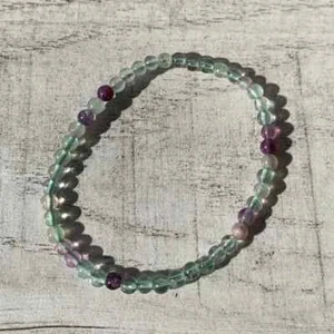 Fluorite bracelet 4mm genuine rainbow fluorite, Ships fast from USA! - Picture 1 of 2