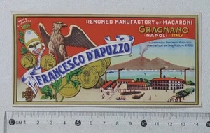 84212 303/tt Etichetta Pubblicitaria - Pastificio D'Apuzzo - Gragnano Napoli - Picture 1 of 3