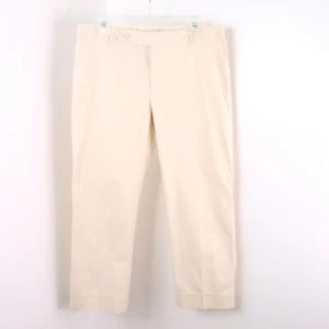 Gap Women's 10 Cream Beige Stretch Cropped Ankle Trouser Pants Y2K 2005 - Picture 1 of 9