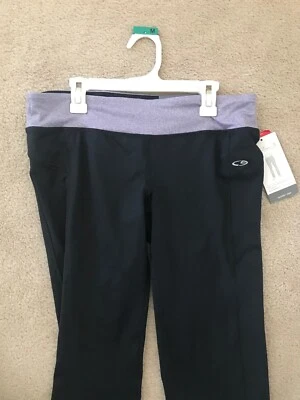 NUEVO CON ETIQUETAS C9 Champion Leggings de Entrenamiento de Longitud Completa Elastizados Dúo Seco Max Rayas Med Foto 1 de 4