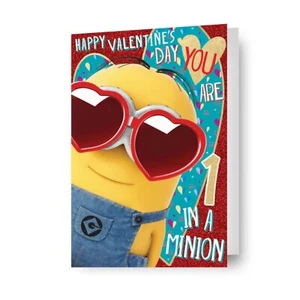 Tarjeta de San Valentín Divertida Despicable Me Love You Minions Humor - Imagen 1 de 6