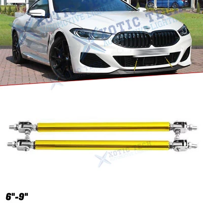 2X Adjust 6" to 9" Aluminum Alloy Front Bumper Lip Strut Rod For BMW 3 4 series - Image 1 of 4