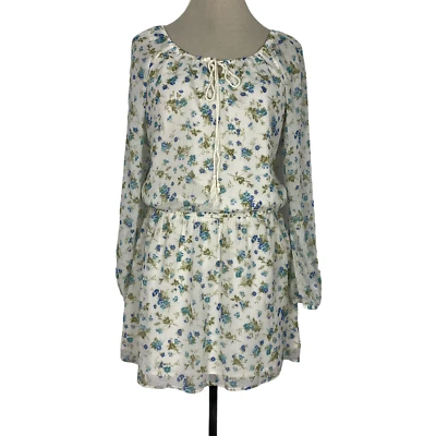 Jessica Simpson Women Dress Boho Long Sleeve Drop Waist Floral Cottage Core M - Image 1 of 4