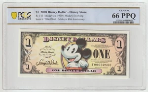 2008 $1 Disney Dollar Gem UNC PCGS 66 PPQ - Picture 1 of 2