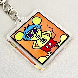 Keith Haring Andy Warhol Mickey Mouse Art Print Keyring Banksy Vintage Pop Urban - Picture 1 of 8