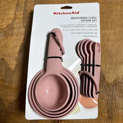 KitchenAid Measuring Cups Spoons Teaspoon Set Pink Kitchen Aid Tools Kitchen-Aid - Image 1 of 4