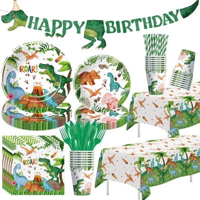 Dinosaur Birthday Party Supplies Boy - Dino Dinosaur Birthday Decorations Tablew - Image 1 of 4