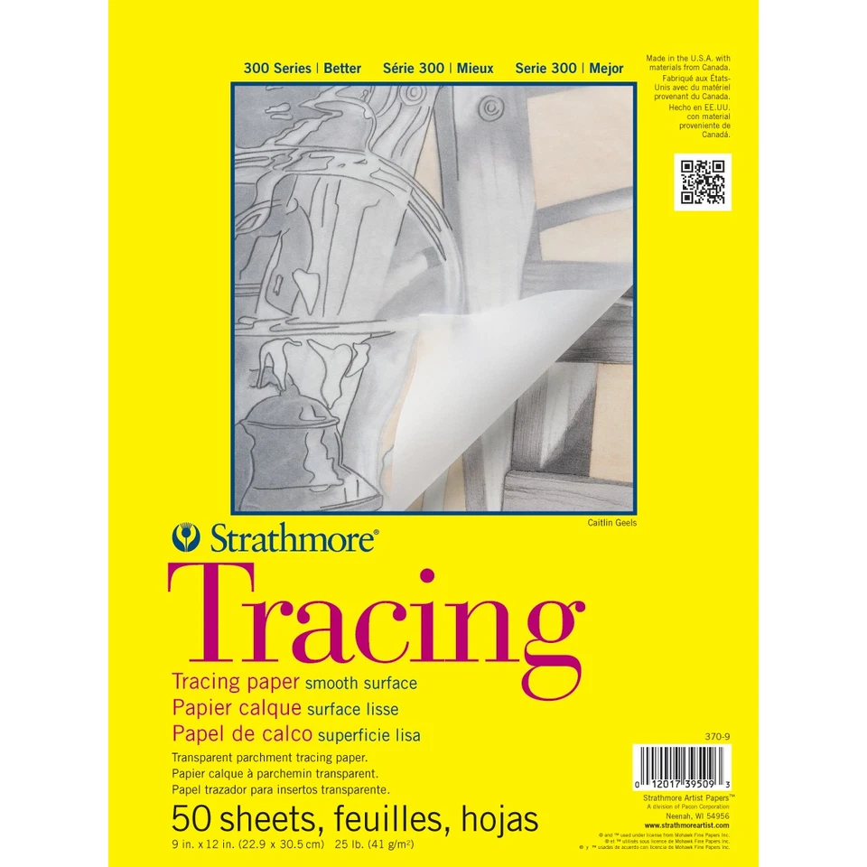 PACON Strathmore Tracing Paper Pad 9"X12"-50 Sheets - 370900