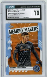 2024 Topps Chrome MLS Memory Makers Julian Fernandez Orange RC Rookie CGC 10 - Picture 1 of 2