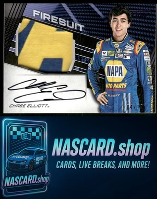 2017 Panini Torque Chase Elliott Jumbo Firesuit Signatures Purple #/10 RC - Image 1 of 2