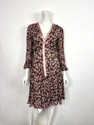Vtg Dolce & Gabbana D&G Black Floral Print Dress S 40 - Image 1 of 4