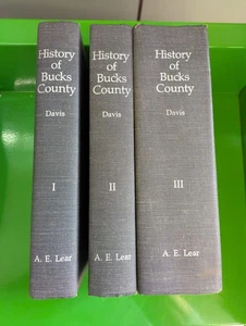 History of Bucks County, Wm. Davis, 3 Vol. Set, Reprint of 2nd Revised Edition - Picture 1 of 4