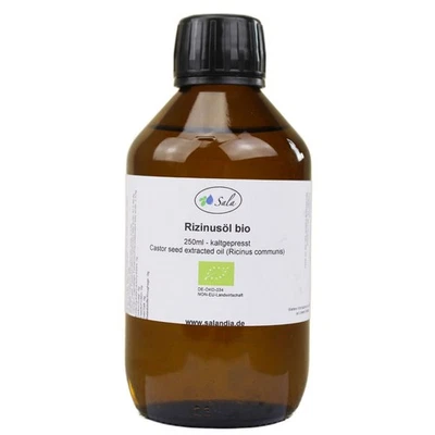 Sala Rizinusöl kaltgepresst 100% rein BIO 250 ml Glasflasche - Bild 1 von 4