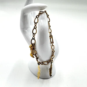 Vtg 1/20 12K GF Gold Filled Charm Bracelet Aruba (Sterling) Curacao Puerto Rico - Picture 1 of 21