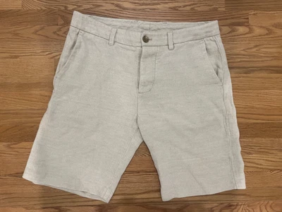 James Perse Relaxed Fit Cotton and Linen Men Shorts, Size 33/ beige- cream color - Изображение 1 из 4
