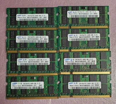 (8) Samsung 2GB 2Rx8 PC2-6400S-666-12-E3 DDR2 RAM - Image 1 of 4