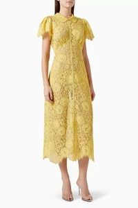 DOEN Sohana Yellow Lace Dress Size XS Orig. $358 NEW - Picture 1 of 7