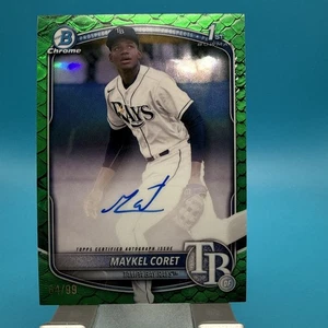 Maykel Coret 2025 Bowman Chrome Green Reptilian #CPAMC 64/99 Bowman 1st - Picture 1 of 2