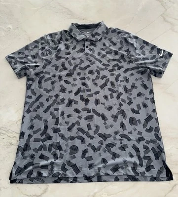 Nike Golf Men's Dri-FIT Tour Polo Shirt FD5739-070 Gray Abstract Print
