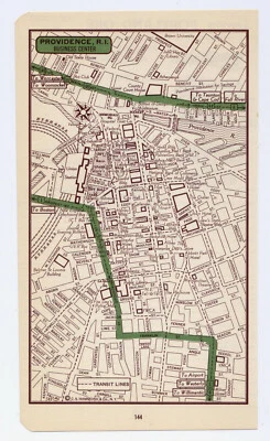 Mapa original vintage de Providence Rhode Island Downtown Business Center 1951 Foto 1 de 3