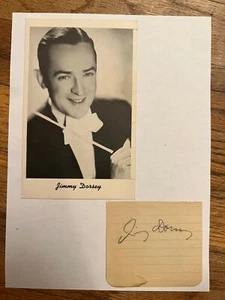 Vintage Autographed Jimmy Dorsey Signature With Picture Card💗 - Picture 1 of 2