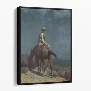 The Night Guard by W. Herbert Dunton Western Cowboy Horse Canvas Print Wall Art - Picture 1 of 7