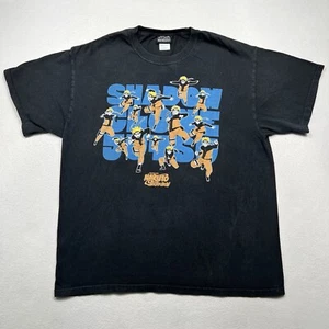 Vintage Y2K Shonen Jump Shippuden Rare Naruto T-Shirt Men's Black Sz Large Fade - Picture 1 of 7