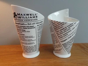 2 CERAMIC CHIPS FRENCH FRIES HOLDER BY MAXWELL WILLIAMS - Picture 1 of 3