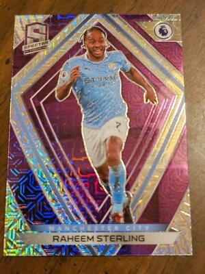 Raheem Sterling 2020-21 Panini Chronicles Spectra Soccer Purple Mojo Prizm #5 - Image 1 of 2