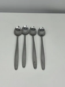 4 Vintage Brand Ware Korea Stainless Steel Sundae Parfait Iced Tea Spoons 8" - Picture 1 of 4