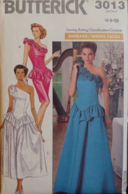 Butterick Sewing Pattern 3013 Misses Dress Prom Formal Wedding Sizes 6-10 VTG UC - Image 1 of 4