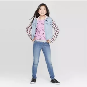 Mädchen zum Anziehen dünne Strickjeans - Katze & Jack Medium Waschung Größe 8 blau - Bild 1 von 3