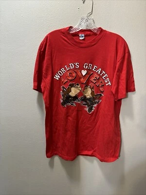 Camiseta De Colección Warner Bros Red Taz Devil Worlds Greatest Lover Talla Grande Foto 1 de 4