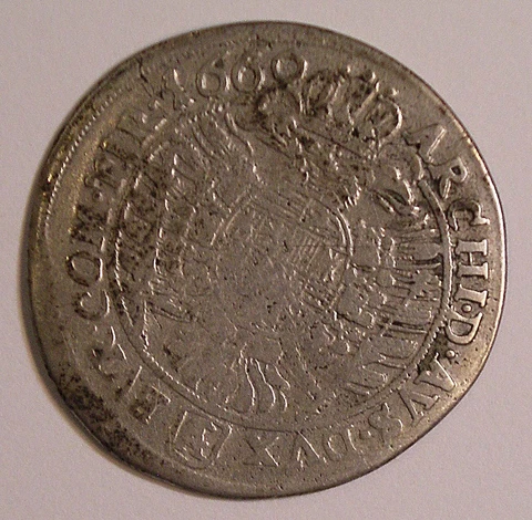 1660 Austria 15 Kreuzer silver coin Leopold I #10425 Cover