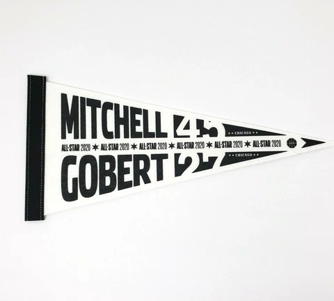 NBA Utah Jazz Mitchell Gobert All Star Basketball 2020 Chicago Game Pennant Flag Cover
