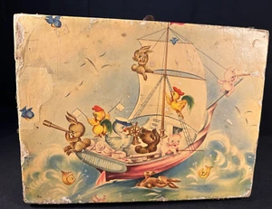 "Maleta de ropa de juguete para muñeca infantil Margaret Holbrook década de 1950 ""Envío en el mar" - Imagen 1 de 12