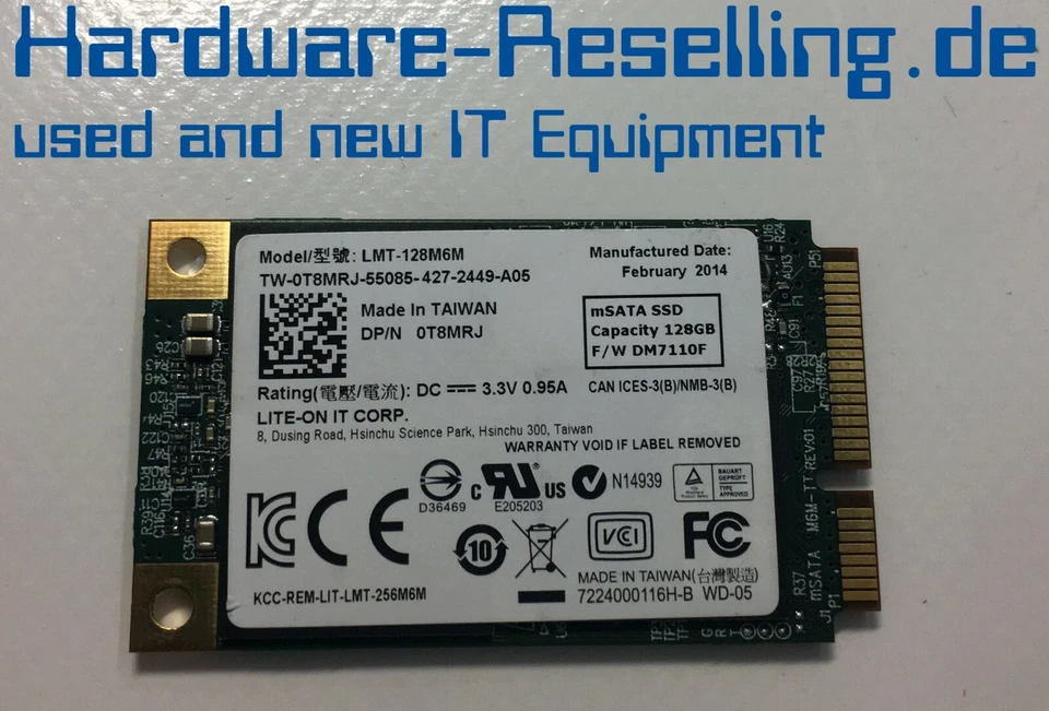 Dell 128GB mSATA 1,8" SSD LMT-128M6M  DPN: 0T8MRJ - Bild 1 von 1