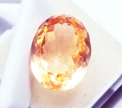 Citrine Oval Shape 19.85 Ct Certified Loose Gemstone With Free Gift - Image 1 of 4