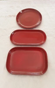 NEIVA BY PRO MUNDI RED STONEWARE BURGER STEAK & FLAT PLATE - Picture 1 of 3