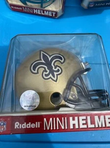 New Orleans Saints VSR4 Riddell Football Mini Helmet New in Box - Picture 1 of 3