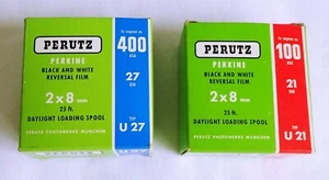 Stock de película vintage de 8 mm - Perutz U27 y U21 película de 25 pies 2 x 8 mm sin usar - Imagen 1 de 3