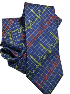 Heart Beat Rate Neck Tie Medical ER Doctor Physician Healthcare Cardiologist - Picture 1 of 8