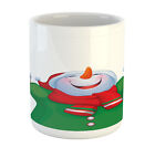 Ambesonne New Year Snowman Ceramic Coffee Mug Cup for Water Tea Drinks, 11 oz