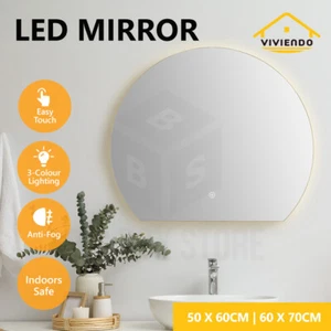 Viviendo LED Wall Mirror Anti-fog Vanity Bathroom Mirrors Smart Touch - Picture 1 of 28