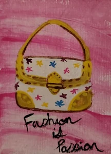 ACEO OOAK ,purse Bag Fashion Is Passion - Picture 1 of 2